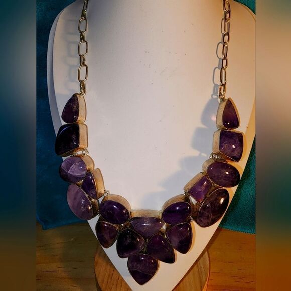 Amethyst Elegant Purple Stone Necklace - Picture 1 of 10